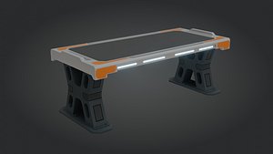 3D Sci-fi Work Bench - Low poly - PBR - Game ready model