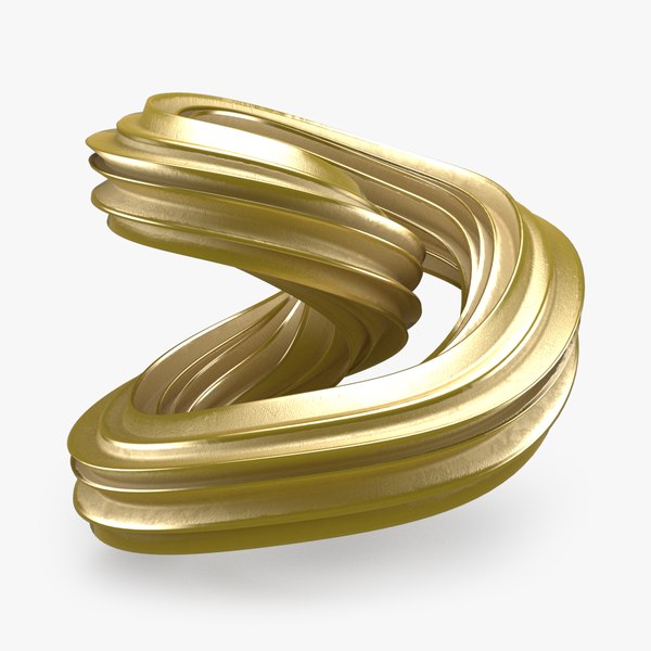 3D Abstract Shape 01 Gold model