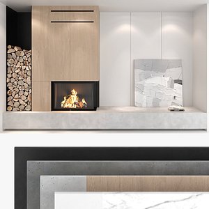 Fireplace and Firewood set 01