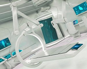 Sci-fi Laboratory with Rigged Robot Arm