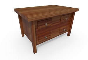 3D model coffee table drawers