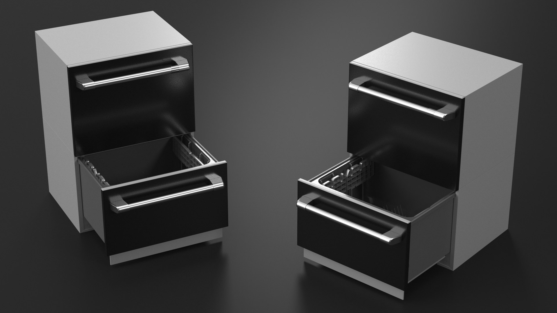 Dishwasher Double Drawer Open Model - TurboSquid 2322332
