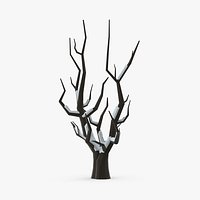 Bare Tree Snow Covered 03 Low Poly