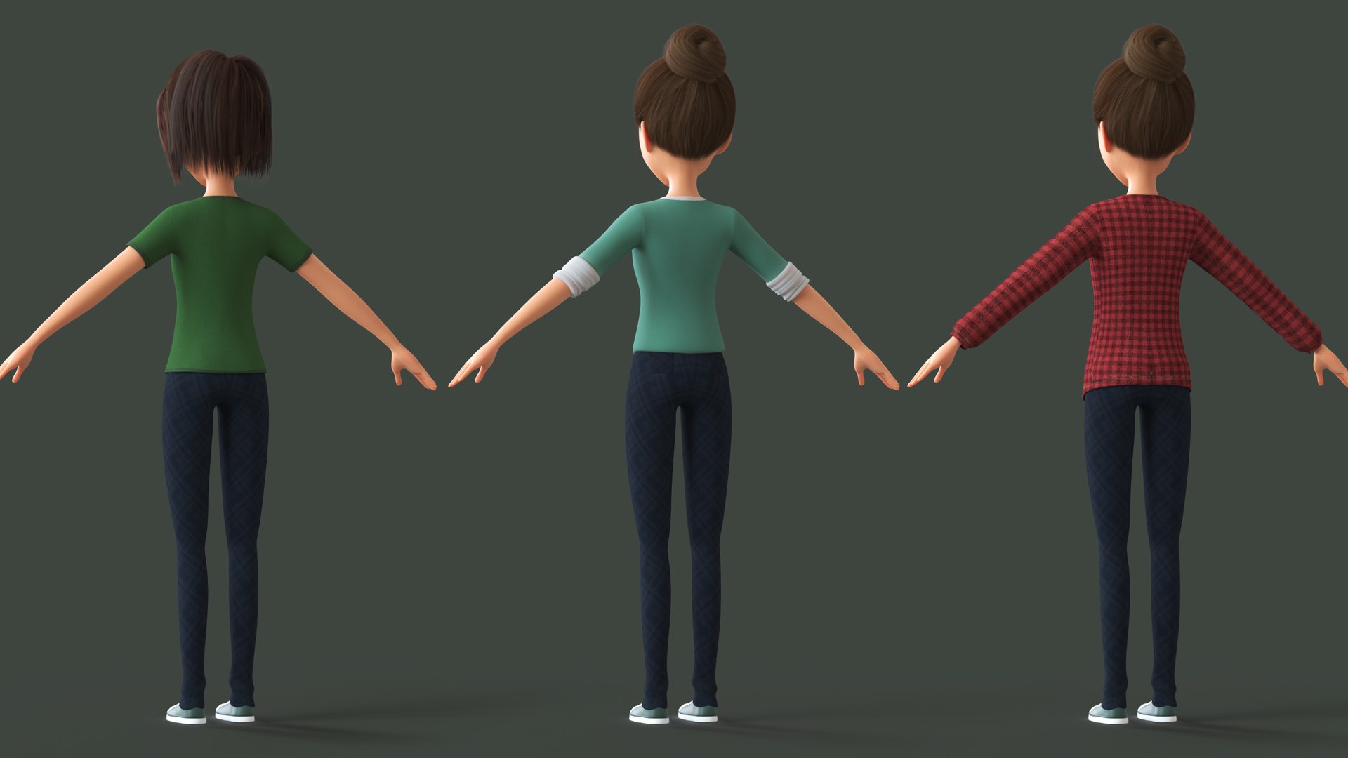 Cartoon Teen Girl - College Student 3D Model - TurboSquid 2002221