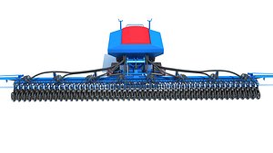 trailed seed drill agricultural 3D model