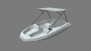 Low Poly Boat 01 model