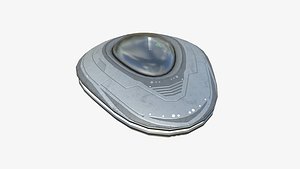 3D Allien Spaceship UFO C01 Steel - Sci Fi Spacecraft Design