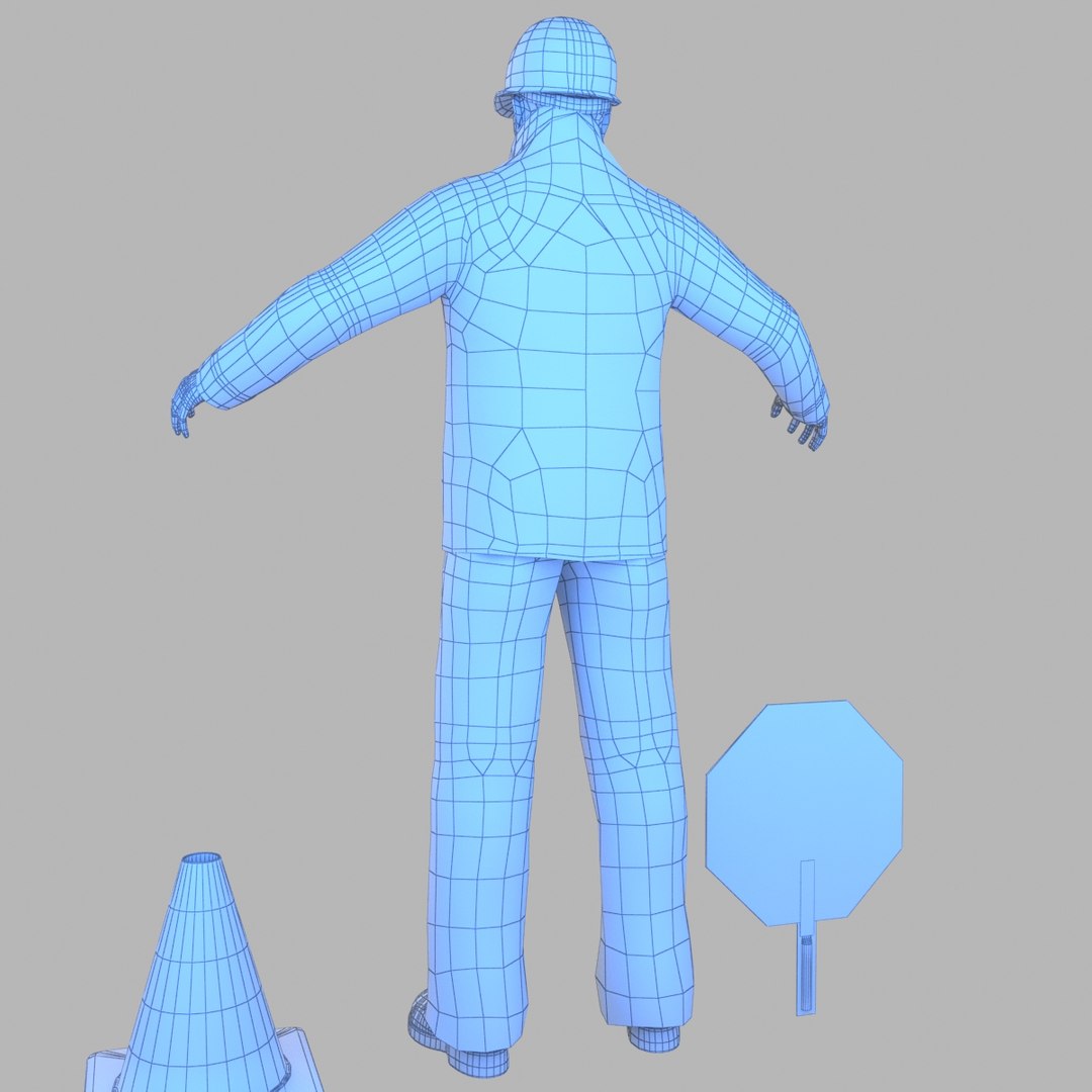 Traffic Worker Model - TurboSquid 1483082