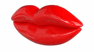 Lips Icon Red PBR 3D model