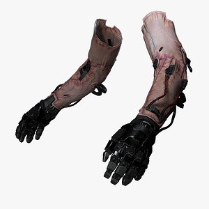 Bio-Mechanical Cyborg Arms Realistic Cybernetic Prosthetic PBR