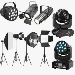 Photography And Stage lights Collection 3D model