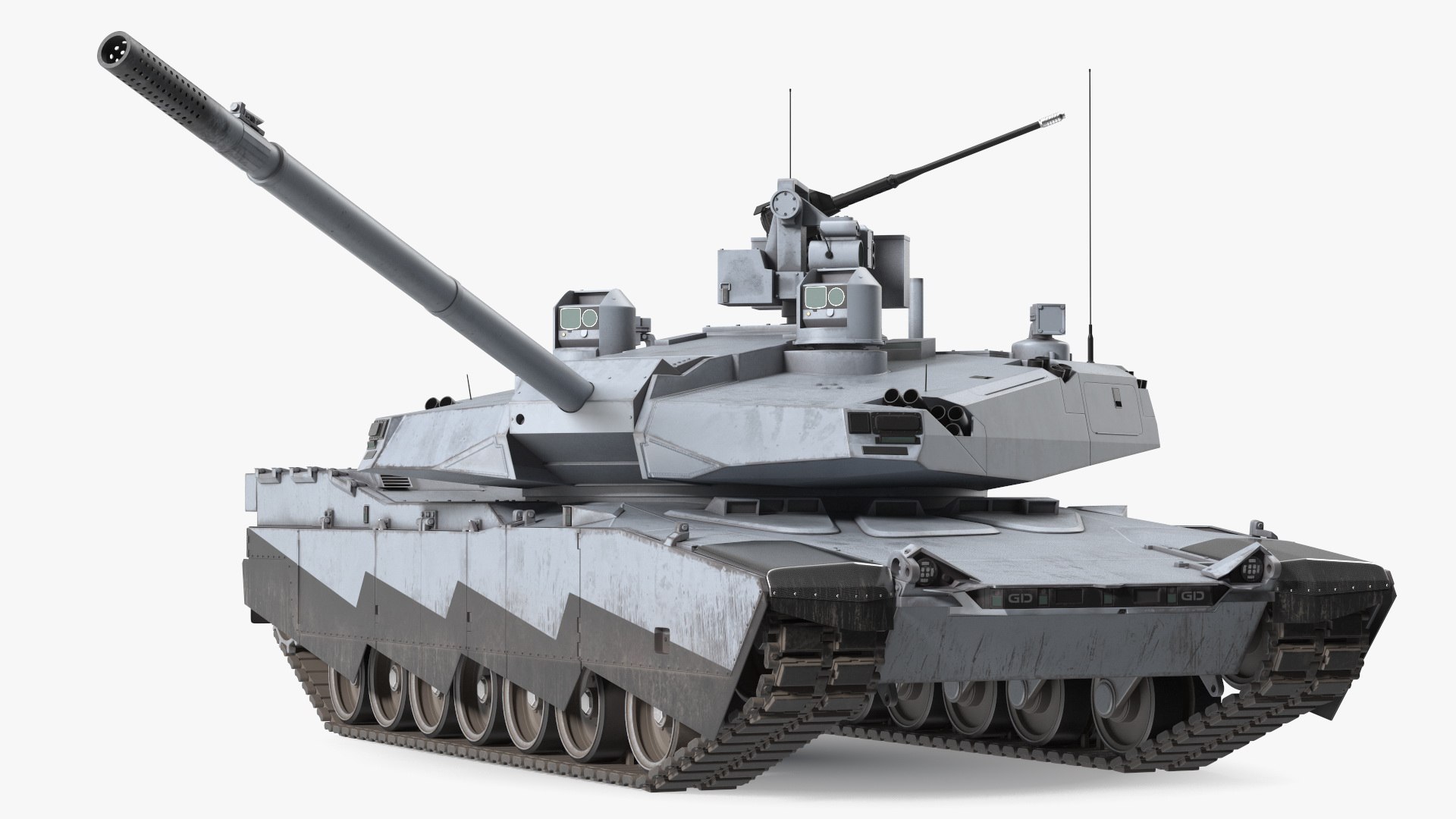 Old Grey Tank Abrams X Rigged for Cinema 4D 3D model preview