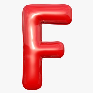 3D foil balloon letter f model