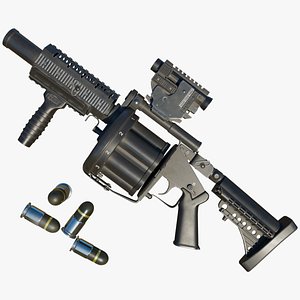 Grenade Launcher Gun PBR Unity UE V-Ray Textures Included