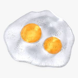 3D Double Fried Egg with Salt and Pepper