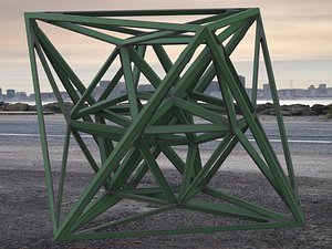 3D Wireframe Shape Geometric 24-Cell model