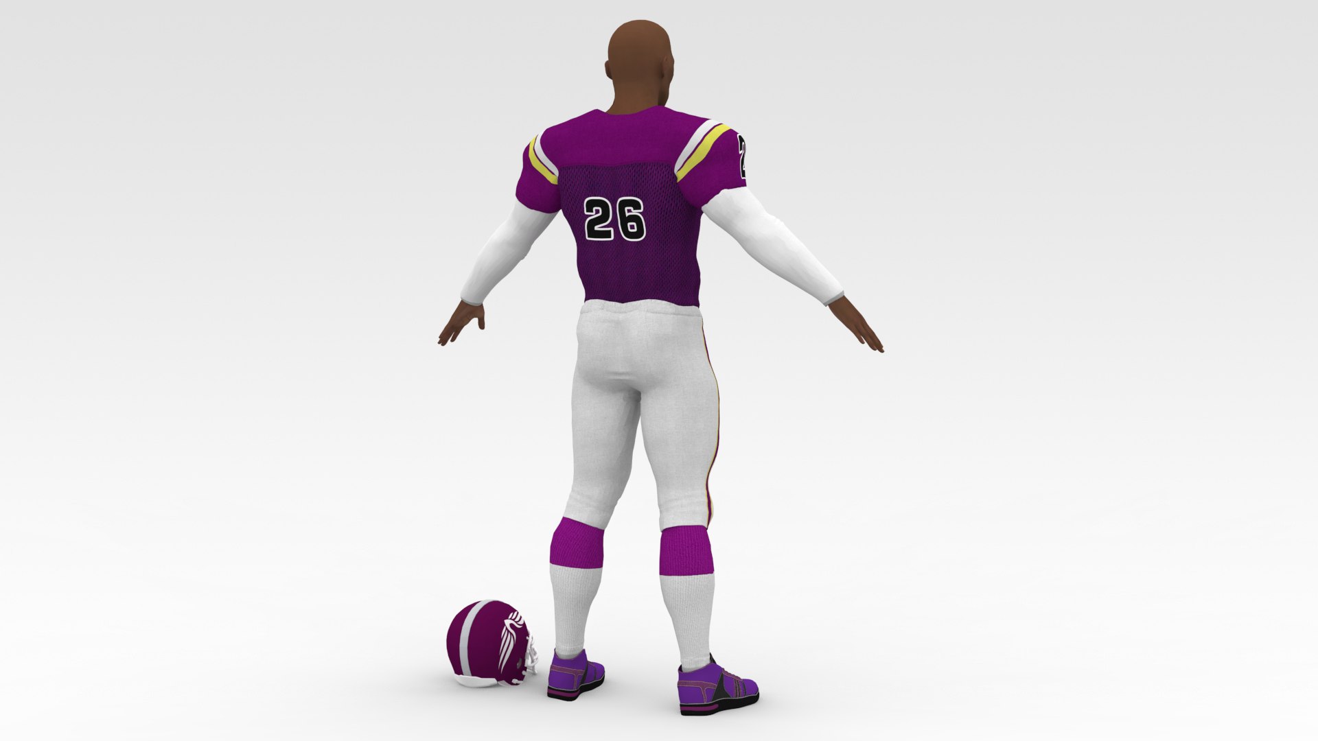 American Football Player V7 3D Model - TurboSquid 1801114