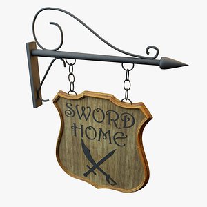 medieval shop panel 3d model