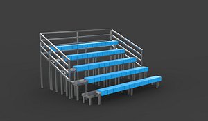 3D Aluminum Bleachers 3D model