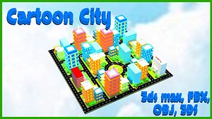 cartoon city cars 3D