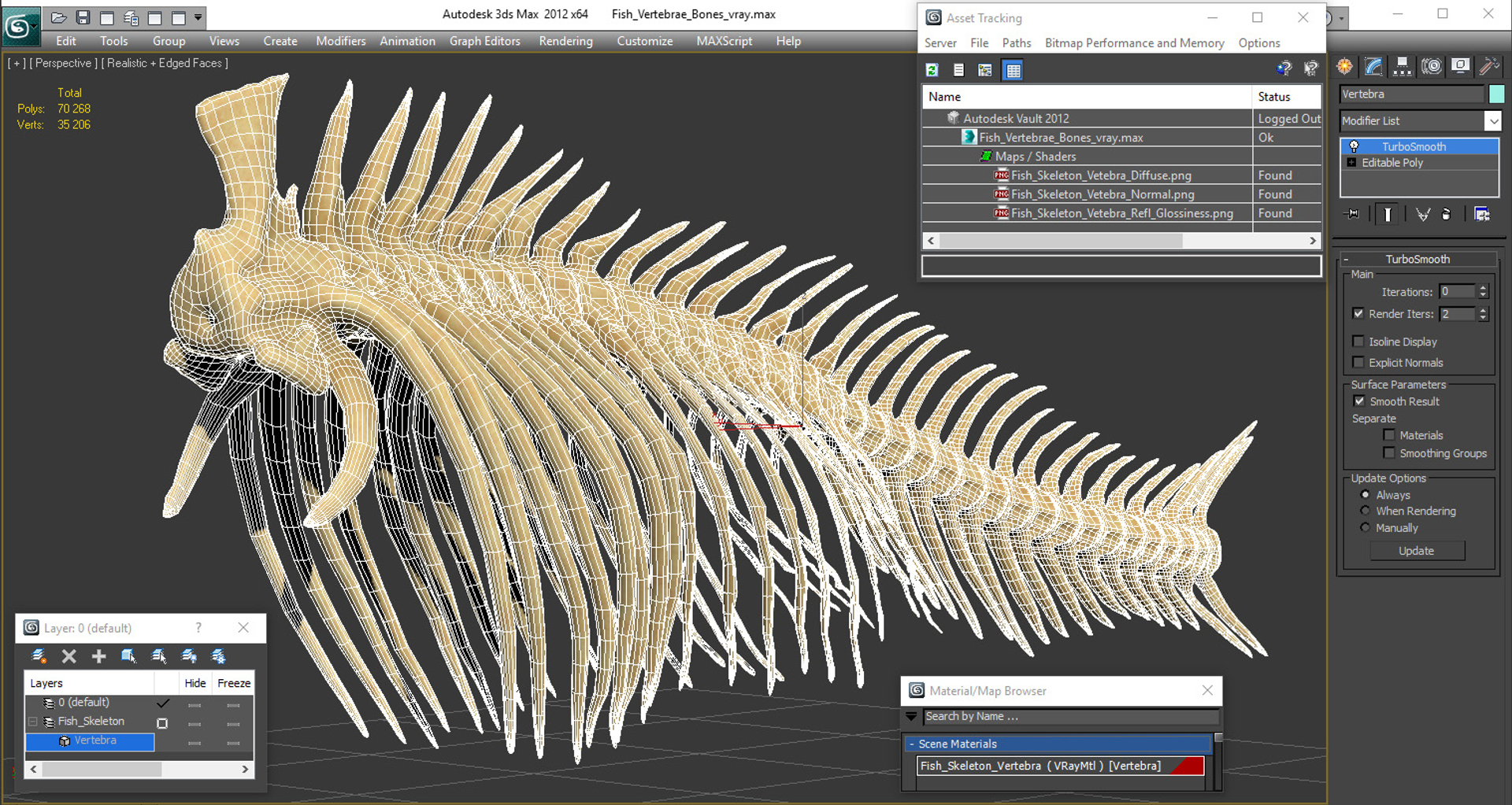 Fish vertebrae bones 3D model TurboSquid 1329296