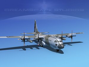 3d model cargo lockheed c-130 hercules air
