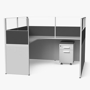 Modular Office Cubicles Furniture Kit Assembled model