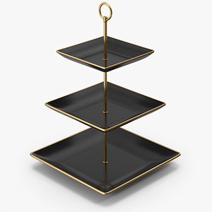 Black Square Plate Stand