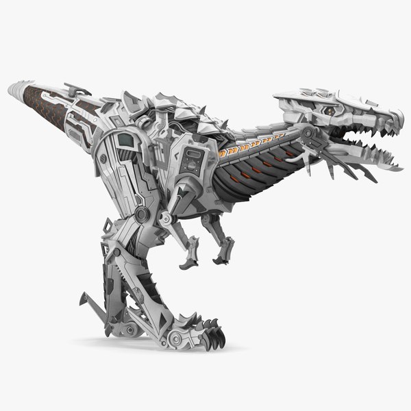 Mechanical T-Rex Dinosaur Attack Pose 3D model