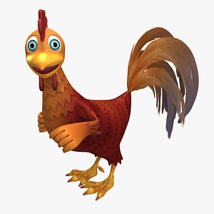 Cartoon Rooster Rigged