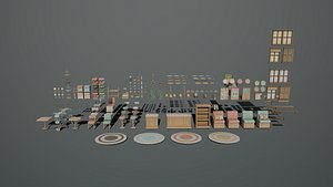 Cozy Cafe 3D Game Asset Pack 3D model