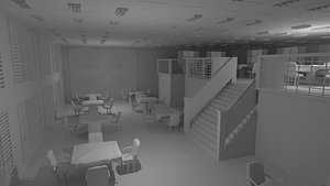 3D Restaurant Interior No Material model