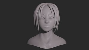 lowpoly Stylized Cartoon Girl Basemesh