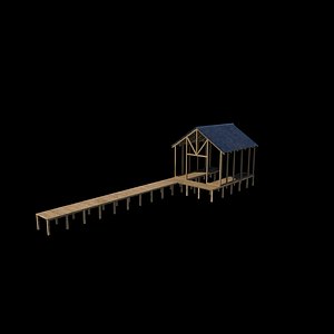 3D dock structure 02 3D model model