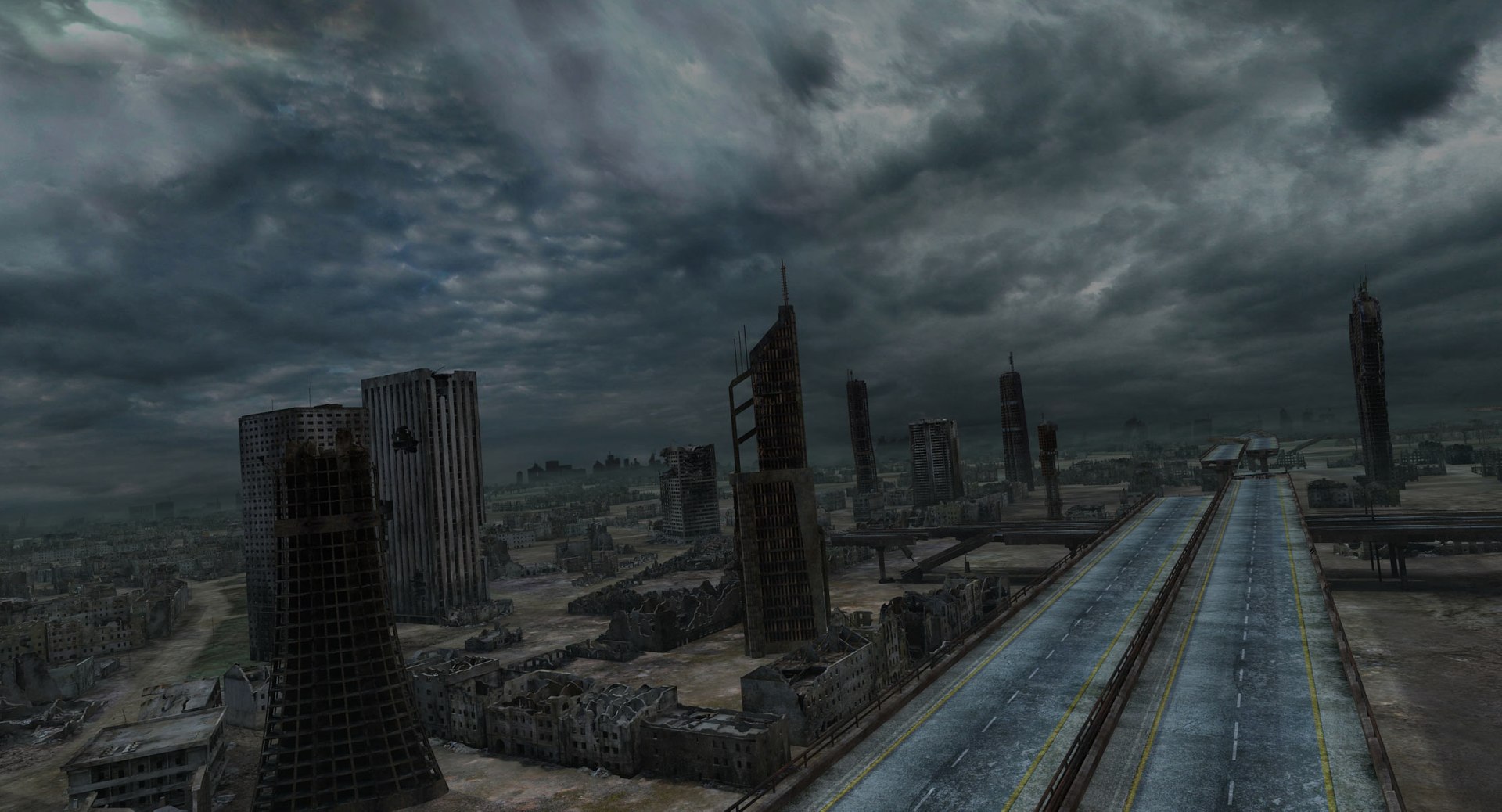 3d Ruined City Post Apocalyptic