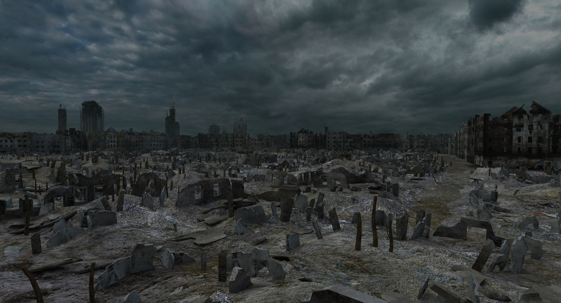 3d Ruined City Post Apocalyptic