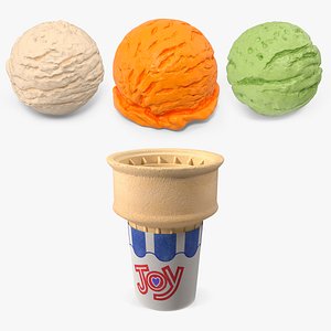 Cake Cone with Ice Cream Scoops Collection 2