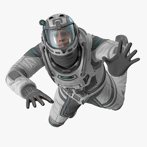 Futuristic Astronaut with Transparent Visor Rigged for Maya 3D model