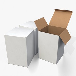 3D Tuck Top Box - White Large Packaging Box model