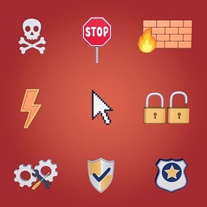 Network - Internet Security Signs Icons Pack