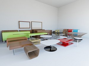 3d tables wardrobes credenzas model