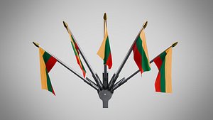3D Wall Mount Flags 5 Of Lithuania