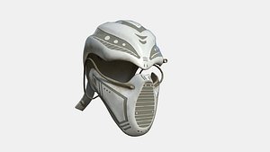 SciFi Ninja Mask A05 Full White - Character Design Fashion 3D model