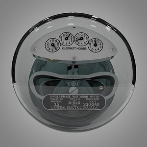 3D general electric watthour meter model