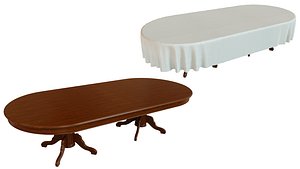 3D model wood table