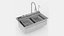 Kitchen sink with two waterfalls WF3