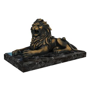 statuette lion 3d model