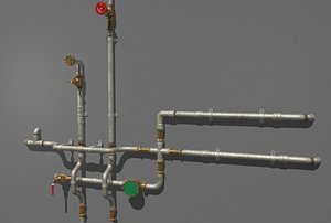 3D model water pipes metalness