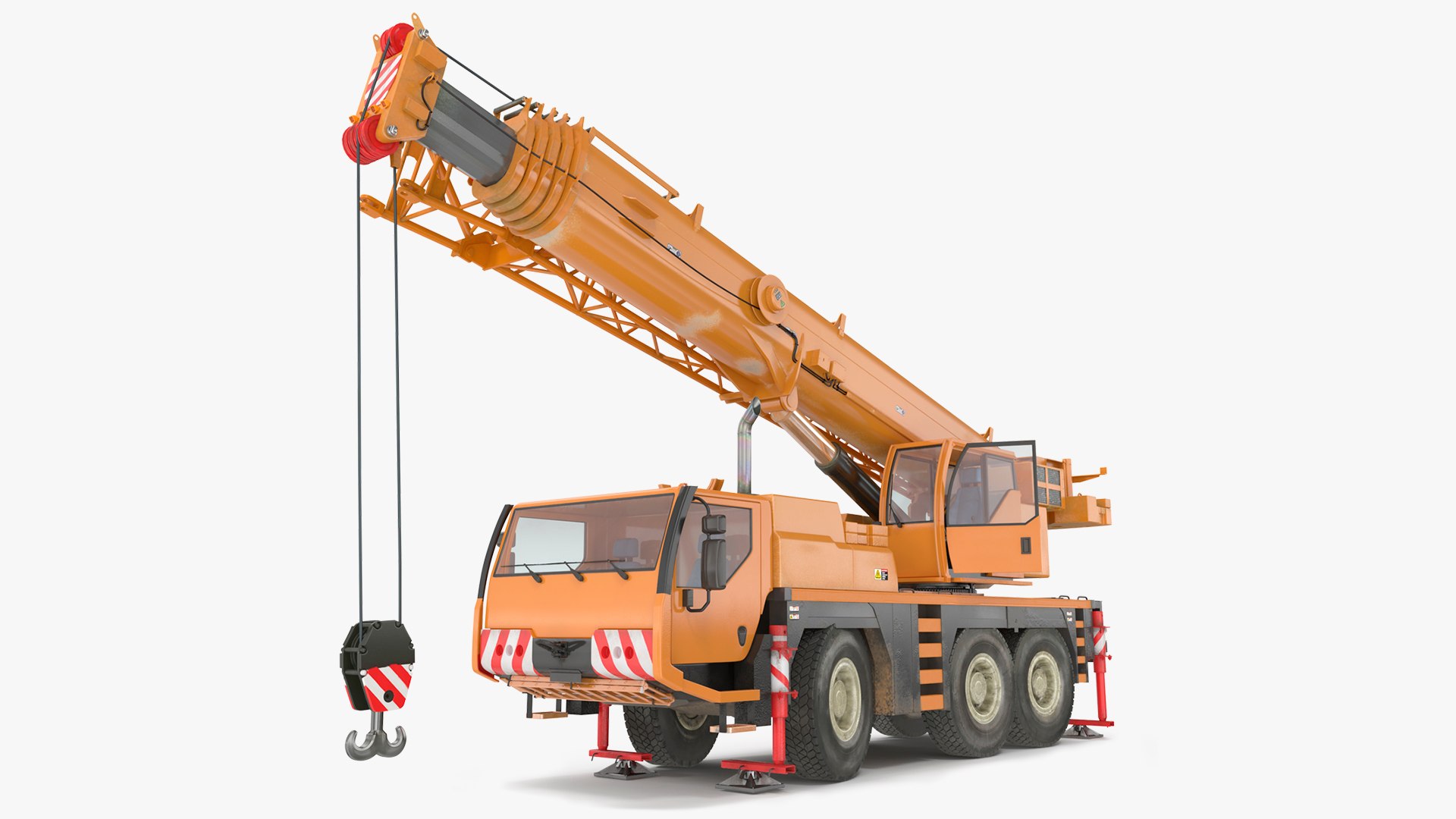 Mobile Crane Construction Vehicle Rigged 3D model preview