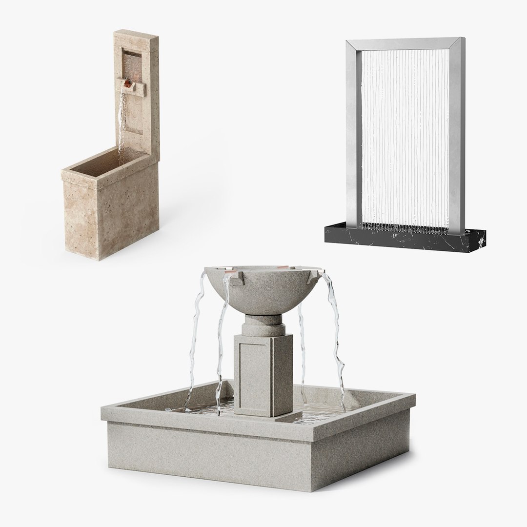 Modern Fountains Collection 2 3D model preview